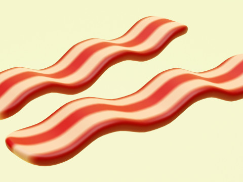 Emoji Bacon 001 Model 3D