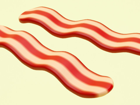 Emoji Bacon 001 Model 3D