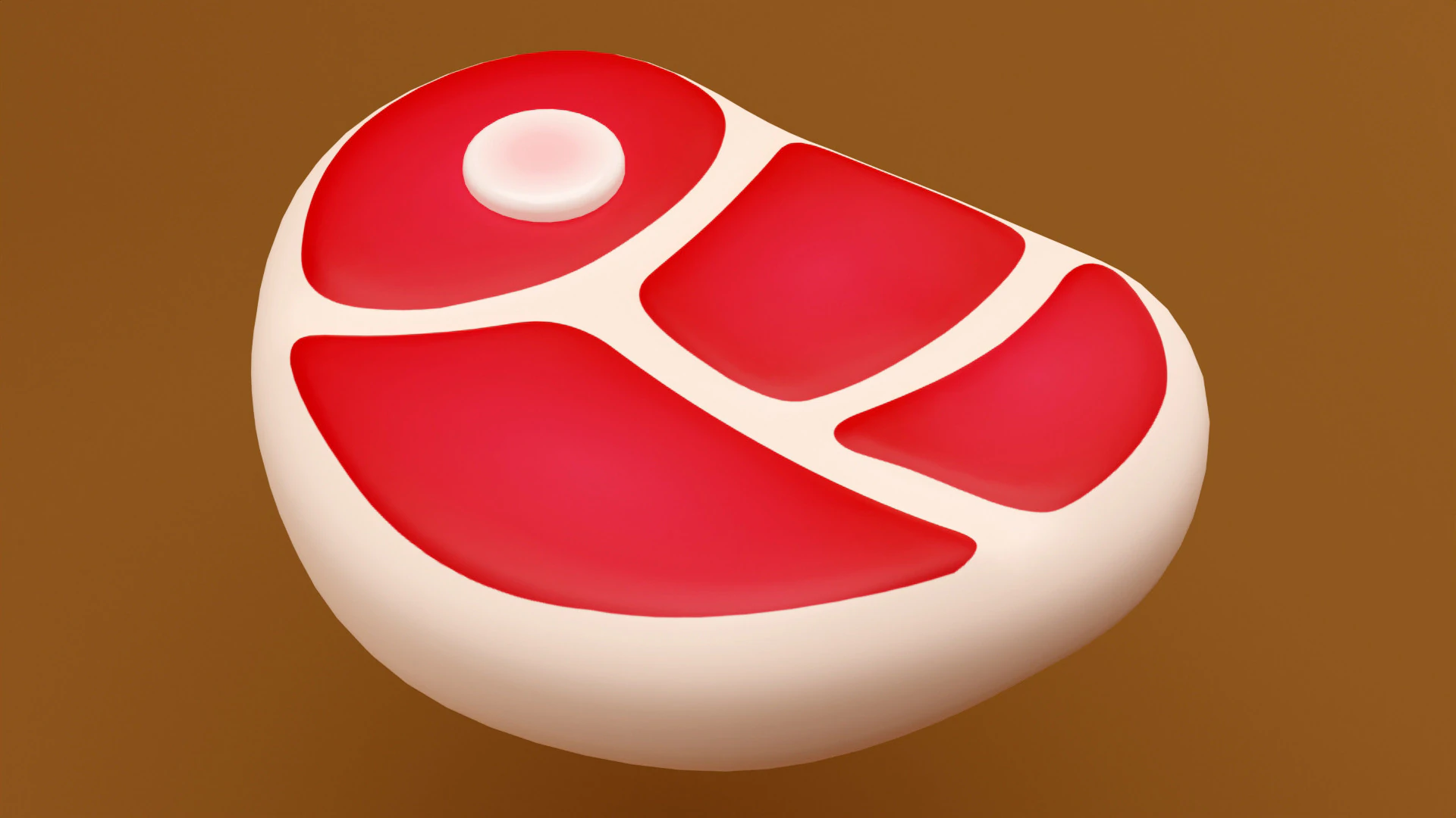 Emoji Red Meat 001 3D Model .c4d .max .obj .3ds .fbx .stl .blend 