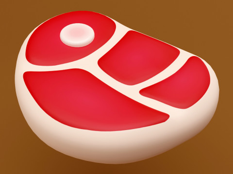 Emoji Red Meat 001 Modelo 3D