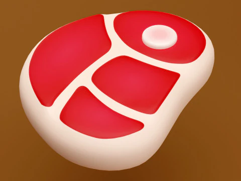 Emoji Red Meat 001 3D Model
