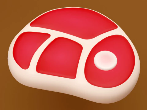 Emoji Red Meat 001 3D Model