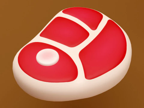 Emoji Red Meat 001 3D Model