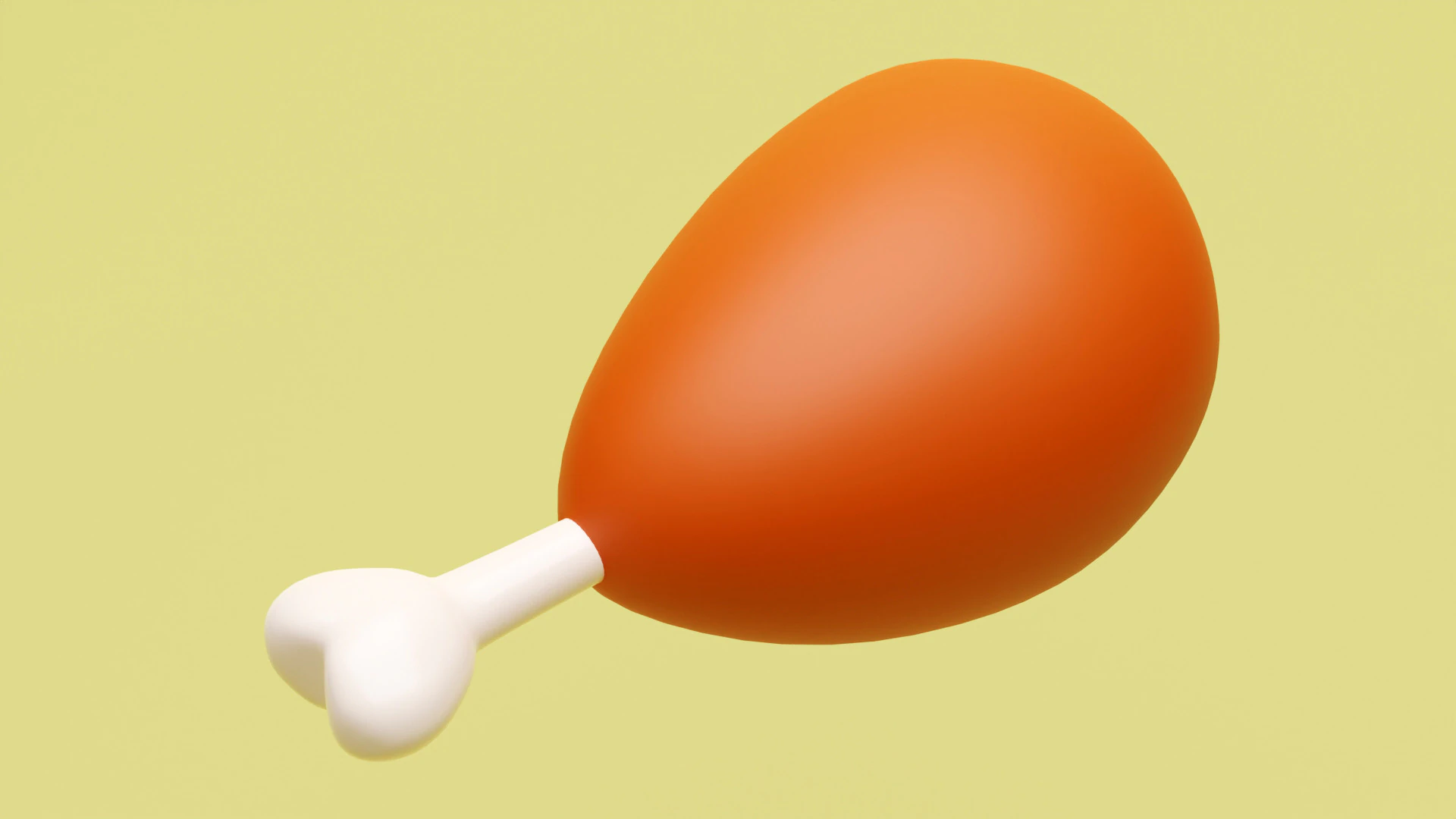 Emoji Chicken Leg 001 3D Model .c4d .max .obj .3ds .fbx .stl .blend 