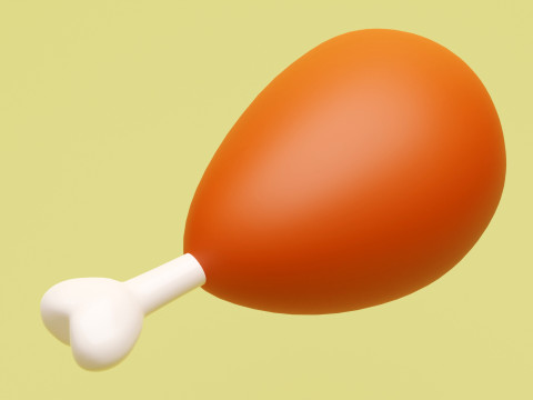 Emoji Chicken Leg 001 Modelo 3D