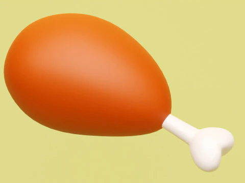 Emoji Chicken Leg 001 3D Model
