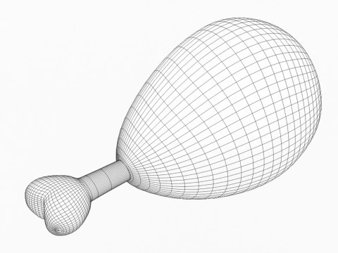 Emoji Chicken Leg 001 3D Model