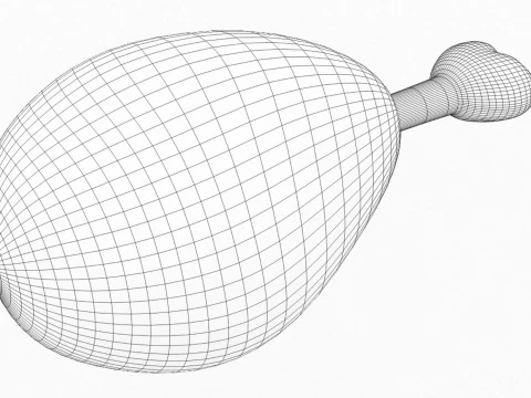 Emoji Chicken Leg 001 3D Model