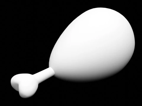 Emoji Chicken Leg 001 3D Model