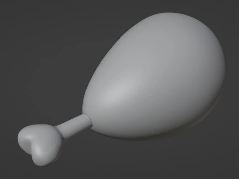 Emoji Chicken Leg 001 3D Model