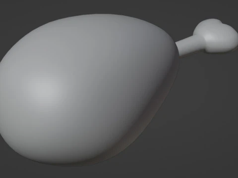 Emoji Chicken Leg 001 3D Model
