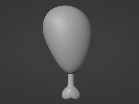 Emoji Chicken Leg 001 3D Model