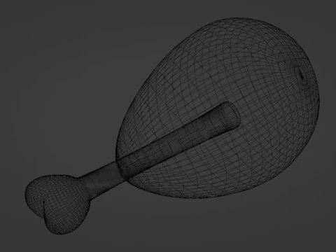Emoji Chicken Leg 001 3D Model
