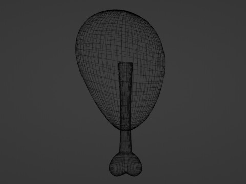 Emoji Chicken Leg 001 3D Model