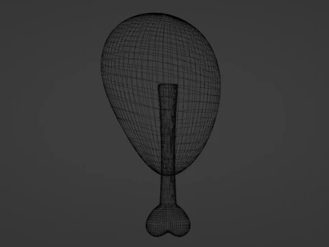 Emoji Chicken Leg 001 3D Model