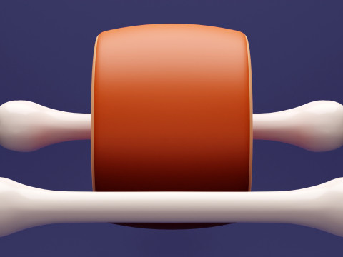 Emoji Meat on Bone and Bone 001 3D मॉडल