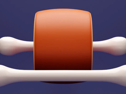 Emoji Meat on Bone and Bone 001 3D Model
