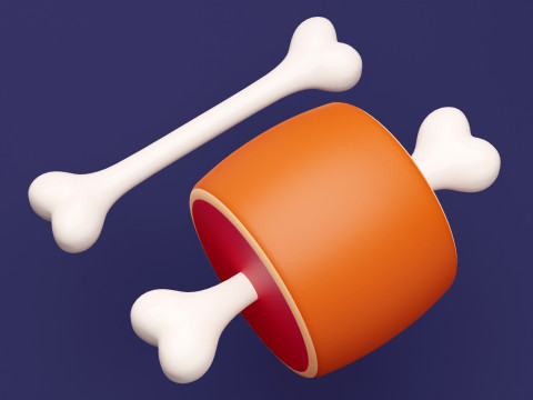 Emoji Meat on Bone and Bone 001 3D मॉडल