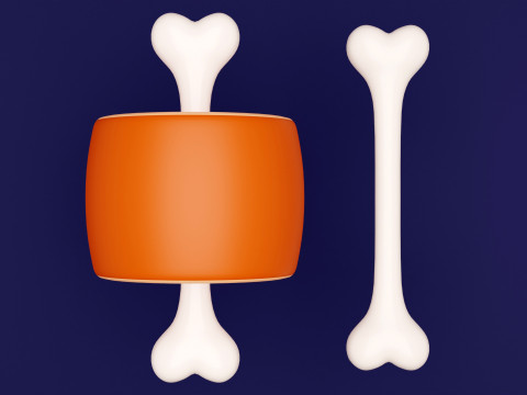 Emoji Meat on Bone and Bone 001 3D मॉडल