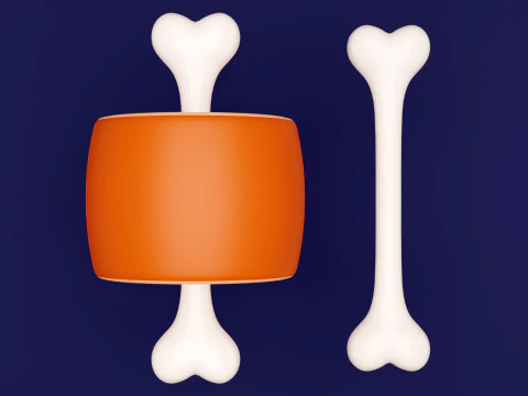 Emoji Meat on Bone and Bone 001 3D Model