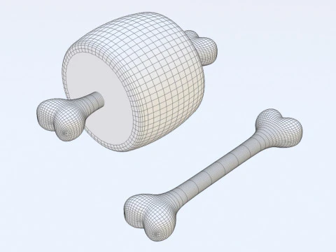 Emoji Meat on Bone and Bone 001 3D Model