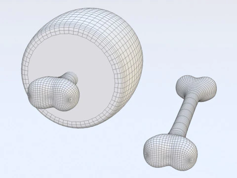 Emoji Meat on Bone and Bone 001 3D Model