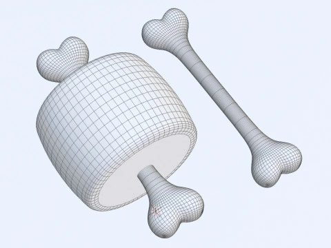 Emoji Meat on Bone and Bone 001 3D Model