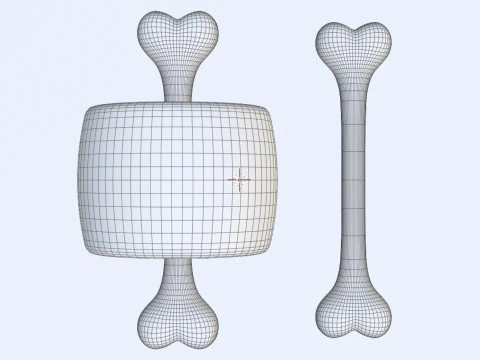 Emoji Meat on Bone and Bone 001 3D Model