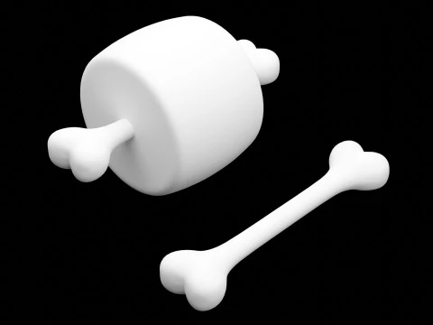 Emoji Meat on Bone and Bone 001 3D Model