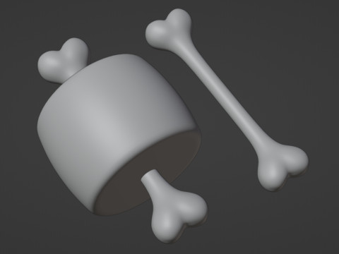 Emoji Meat on Bone and Bone 001 3D मॉडल