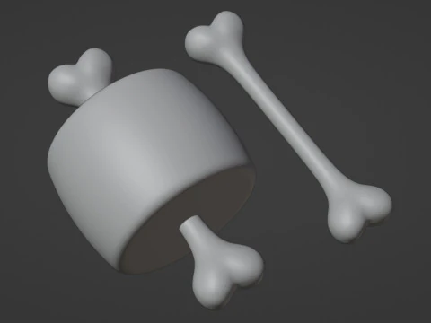 Emoji Meat on Bone and Bone 001 3D Model
