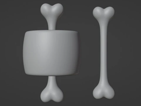Emoji Meat on Bone and Bone 001 3D Model