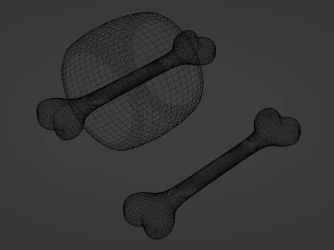 Emoji Meat on Bone and Bone 001 3D Model
