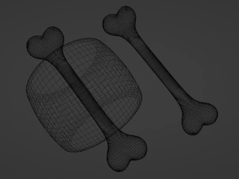 Emoji Meat on Bone and Bone 001 3D Model
