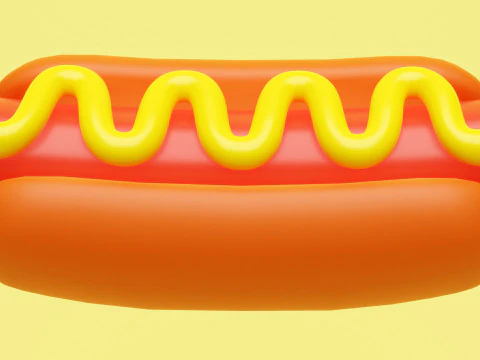 Emoji Hotdog 001 3D Model
