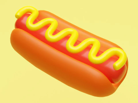 Emoji Hotdog 001 3D Model