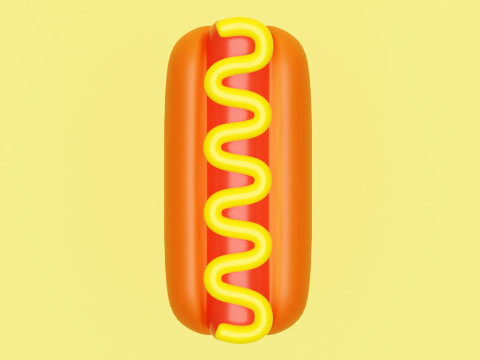 Emoji Hotdog 001 Modèle 3D