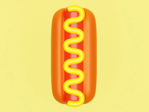 Emoji Hotdog 001 3D Model