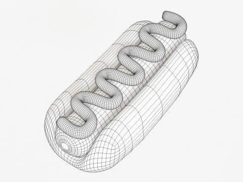 Emoji Hotdog 001 3D Model