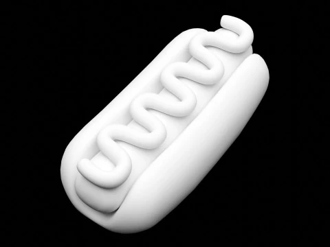 Emoji Hotdog 001 3D Model