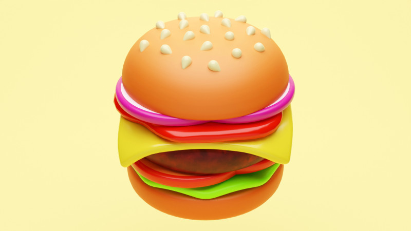 Emoji Burger 001 3Dモデル .c4d .max .obj .3ds .fbx .stl .blend 