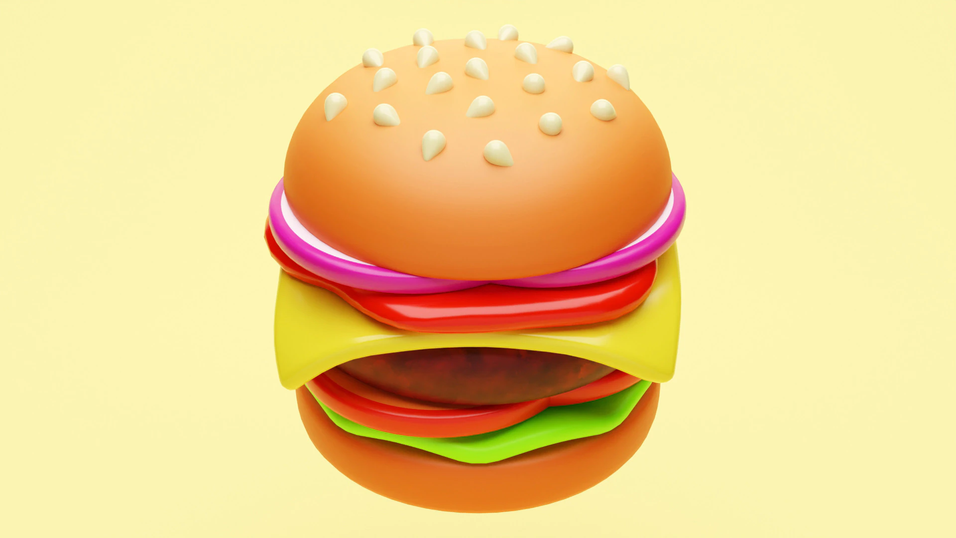 Emoji Burger 001 3D Model .c4d .max .obj .3ds .fbx .stl .blend