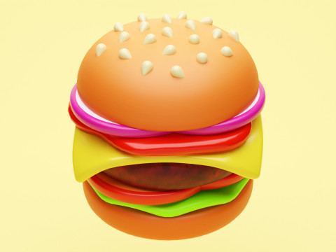 Emoji Burger 001 3D Model