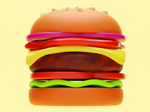 Emoji Burger 001 3D Model