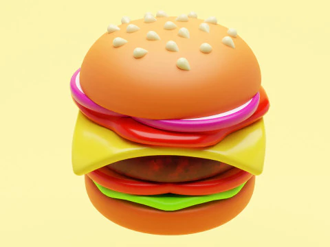 Emoji Burger 001 3D Model