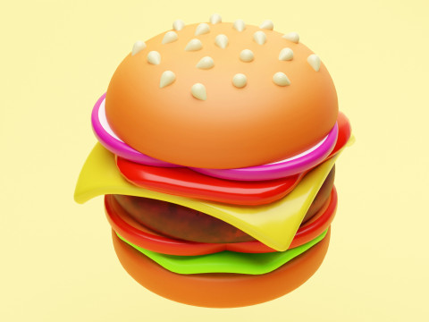 Emoji Burger 001 3Dモデル