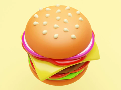 Emoji Burger 001 3D Model