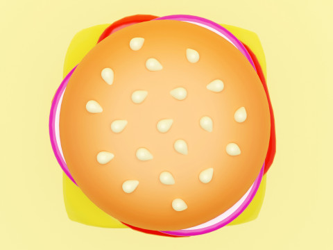 Emoji Burger 001 3Dモデル
