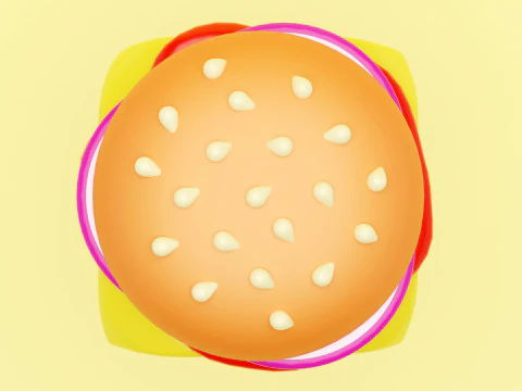 Emoji Burger 001 3D Model