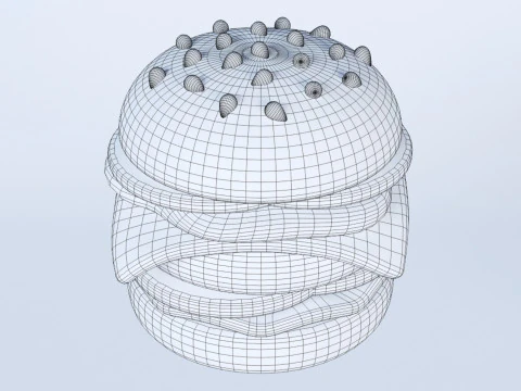 Emoji Burger 001 3D Model